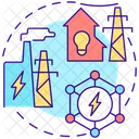 Electric Distribution Energy Icon