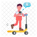 Electric Ride Current Location Mini Scooter 아이콘