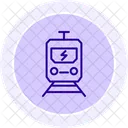 Electric Train Color Circle Icon Icon