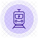 Electric Train Color Circle Icon Icon