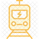 Electric Train Duotone Line Icon Icon