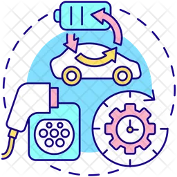 Electric vehicles battery recharing time  Icon