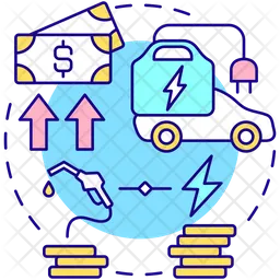 Electric vehicles cost difference  Icon