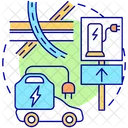 Electric vehicles special highway lanes  Icon