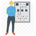 Electrical Engineer Electrician Electric Person Icon