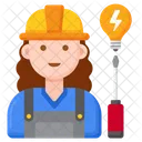 Electrician Professions Woman Woman Icon