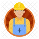 Worker Electric Man Icon