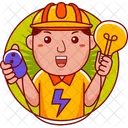 Electrician Man Illustration Icon