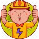 Electrician Man Illustration Icon