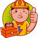 Electrician Man Illustration Icon