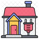 Casa Electricidad Residencial Icono