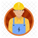 Trabajador Electrico Hombre Icono