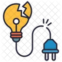 Electricity Breakage Wite Icon