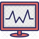 Electrocardiogramme Battement De Coeur Ecran De Battement De Coeur Icône