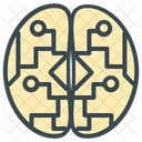 Electronic Brain Circuit Icon