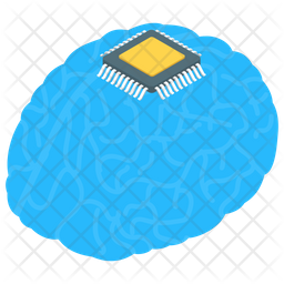 Electronic Brain Chip Icon