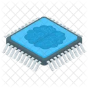 Electronic Brain Chip Brain Processor Artificial Intelligence Icon