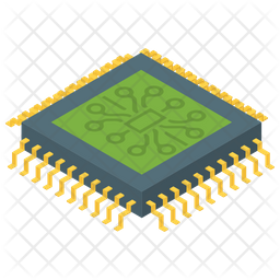 Electronic Brain Chip Icon