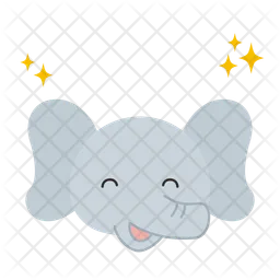 Elefante feliz Emoji Ícone