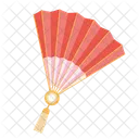 Elegant Red Fan  Icon