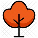 Elegante Arbol Rojo Otono Naturaleza Icono