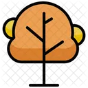 Elegante Naranjo Arbol Otono Icono