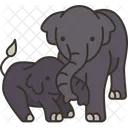 Elephant Family Wildlife Icon