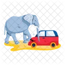 Elephant Accident Elephant Attack Animal Attack Icon