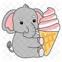 Strawberry Ice Cream Cone Cold Icon