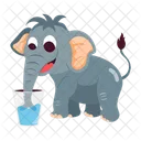 Elephant Stickers Elephant Cartoon Funny Elephant Icon