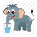 Elephant Stickers Elephant Cartoon Funny Elephant Icon