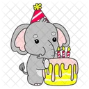 Birthday Cake Candles Party Hat Icon