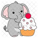 Cupcake Sprinkle Cherry Icon