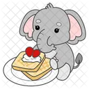 Strawberry Bread Plate Creamy Icon