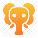 Elephant Head Trunk Ivory Icon