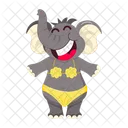 Elephant Stickers Elephant Cartoon Funny Elephant Icon