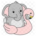 Flamingo Tire Swim Swimming Pool Icon
