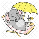Beach Umbrella Orange Juice Icon