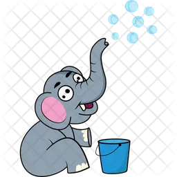 Elephant Playing With Bubbles  Icon