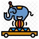 Elephant Show Platform Car Icon