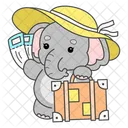 Travelling Bag Plane Ticket Holiday Icon