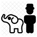 Elephant Trainer Circus Clown Circus Elephant Act Icon