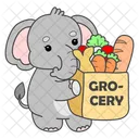 Grocery Bag Shoppng Cheap Icon