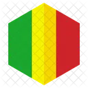 Mali Bandeira Hexagono Ícone