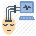 Eeg Sensor Cerebro Neuro Interpretacao Ícone