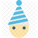 Elf Cartoon Face Party Hat Icon