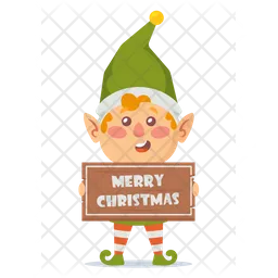 Elf Holding Merry Christmas  Icon
