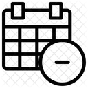Eliminar Menos Calendario Icono