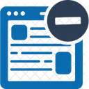 Eliminar página web  Icono