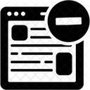 Eliminar página web  Icono